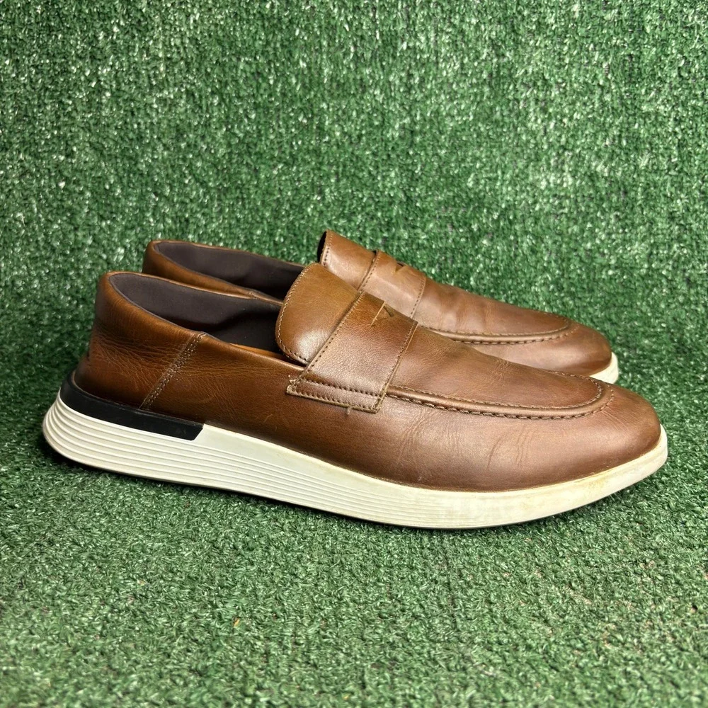Wolf & Shepherd Crossover Loafer Leather Slip On Sneaker Honey Brown Mens Sz 11